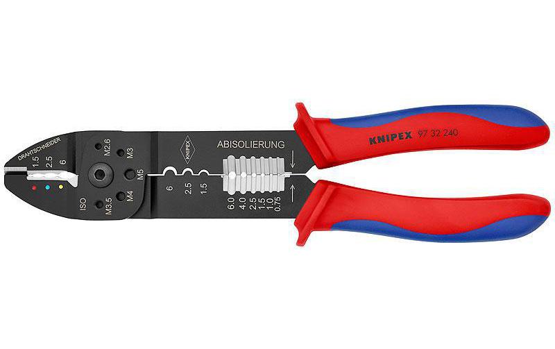 Knipex Crimpzange schwarz lackiert 240 mm mit Mehrkomponenten-Hüllen