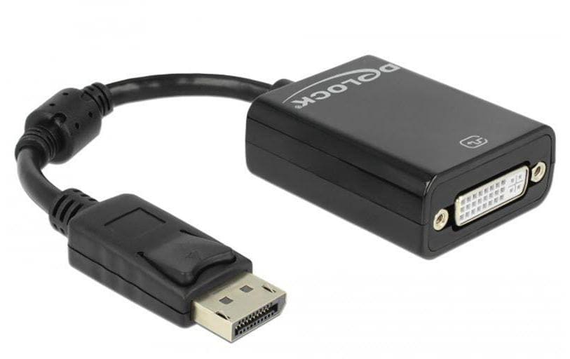 Monitoradapter DP zu DVI24+5-Bu, passiv DP Stecker zu DVI24+5-Bu 12cm, schwarz