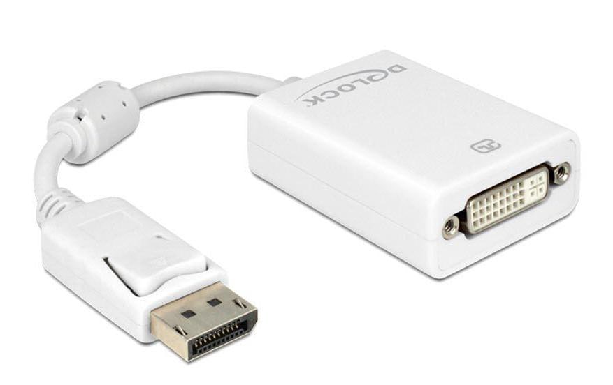 Monitoradapter DP St zu DVI24+5-Bu weiss DP Stecker zu DVI Buchse, 12cm