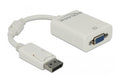 Monitoradapter DP zu VGA-Bu weiss Displayport Stecker zu VGA 15pin Buchse