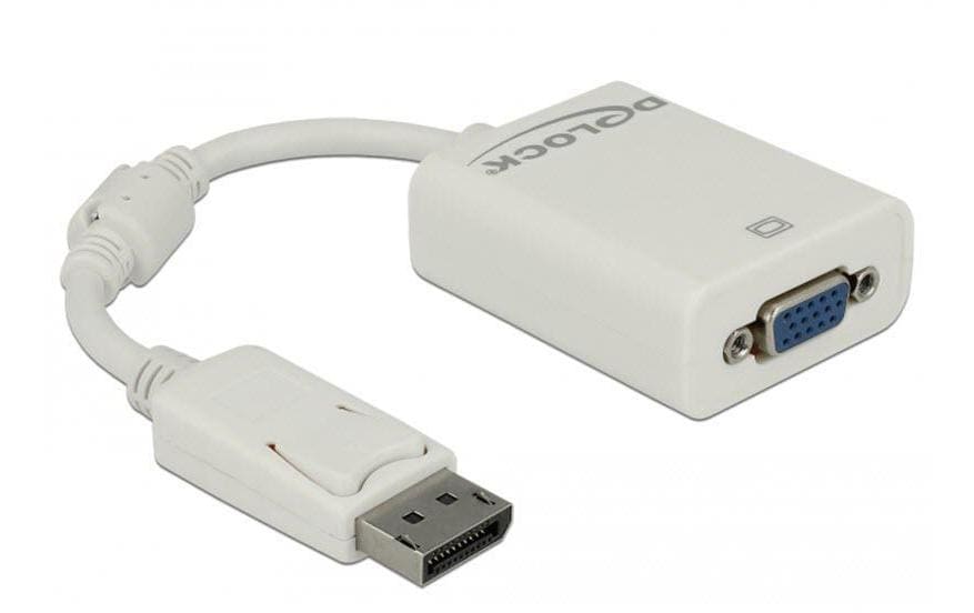 Monitoradapter DP zu VGA-Bu weiss Displayport Stecker zu VGA 15pin Buchse
