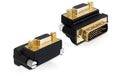 Adapter DVI-I Stecker auf VGA Buchse 270° 270 Grad Winkeladapter Duallink 24+5
