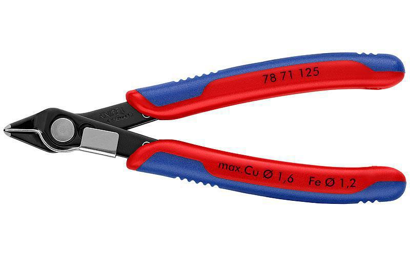 Knipex Electronic Super Knips 125 mm brüniert mit Drahtklemme