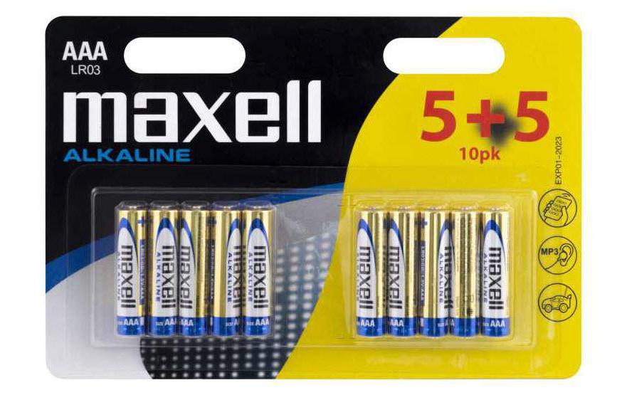 Maxell Batterie AAA 5+5 (10er) vergl. LR03, Blister