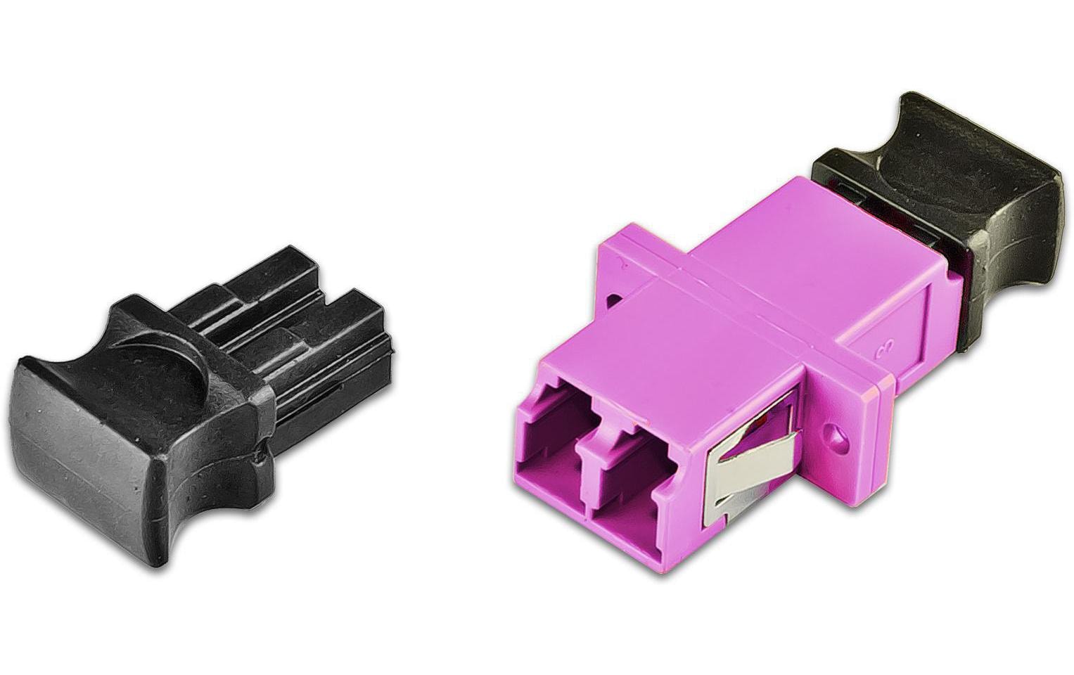 Lightwin LWL Kupplung LC-LC, OM4 Duplex Multimode, plastik, violet