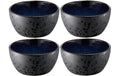 Bitz Schale 12cm schwarz/dunkelblau 4 Stk., 12cm Durchmesser, Stoneware