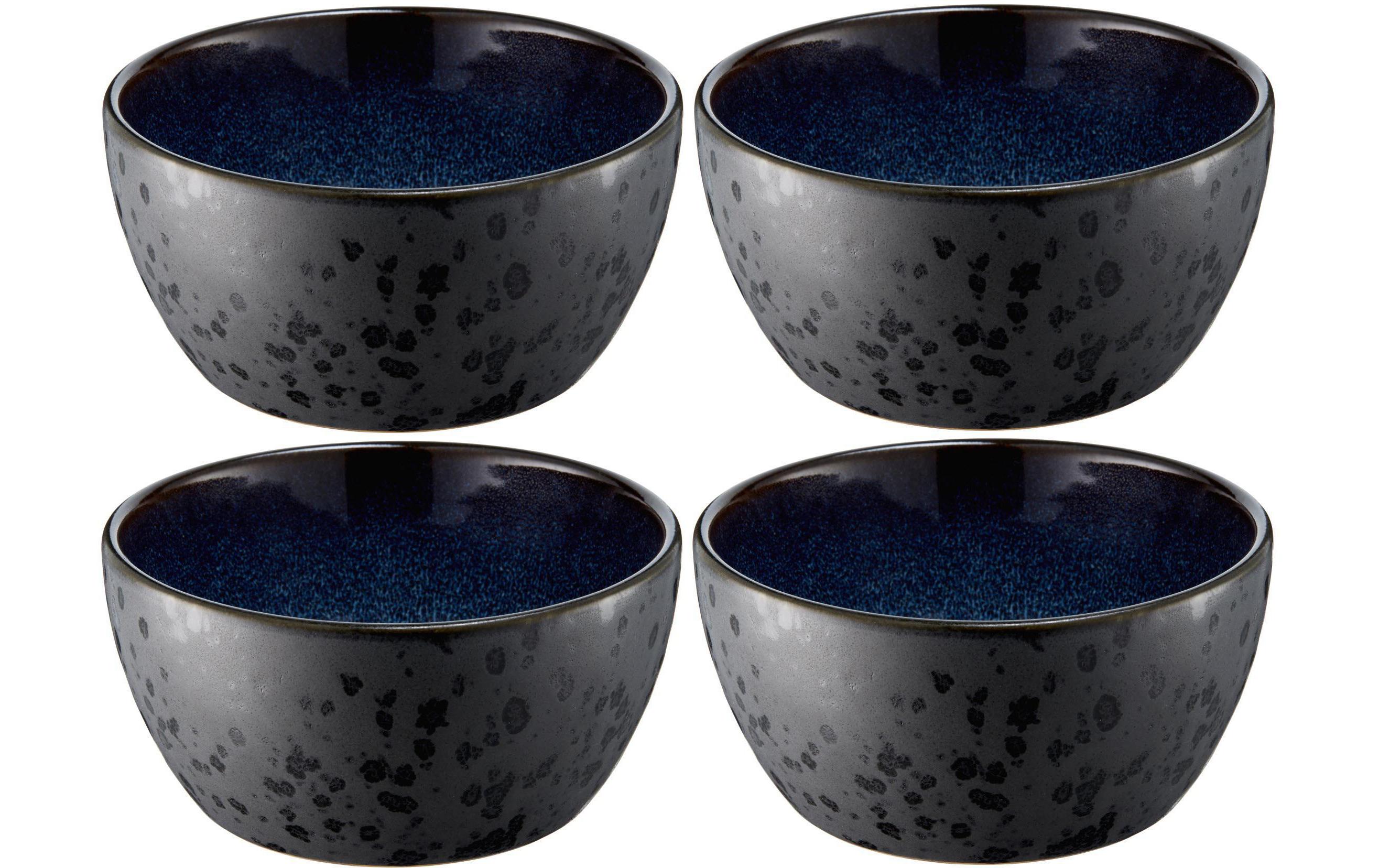 Bitz Schale 12cm schwarz/dunkelblau 4 Stk., 12cm Durchmesser, Stoneware