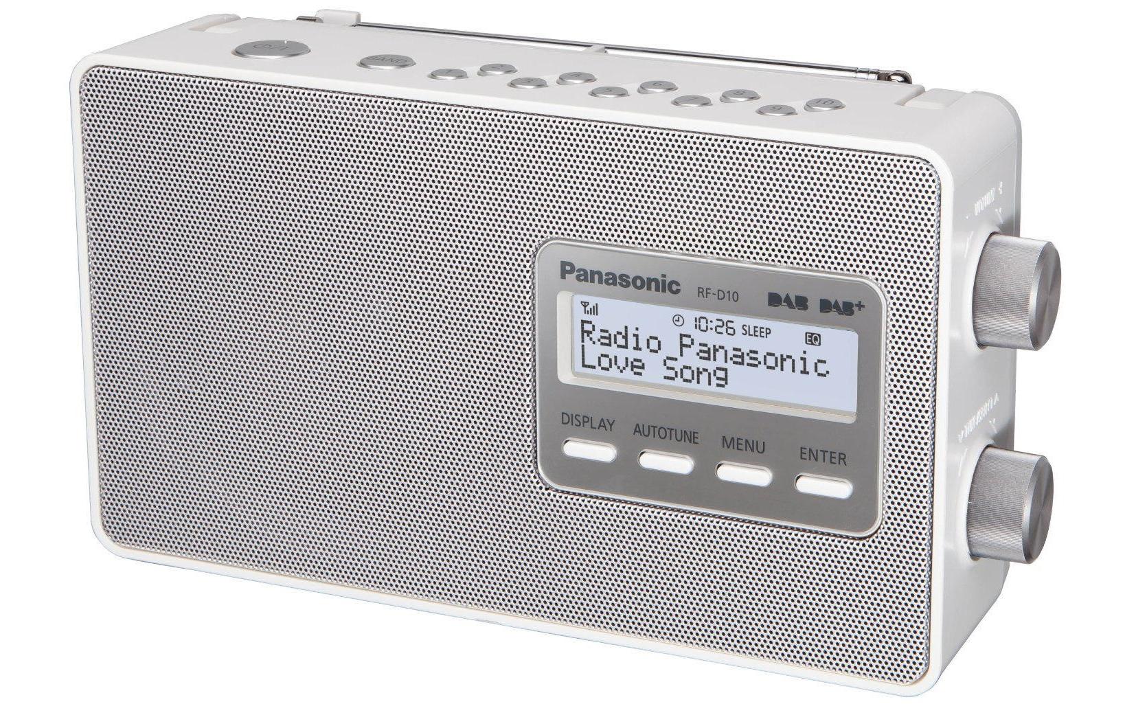 Panasonic RF-D10EG-W, weiss, DAB+ Radio Handliches Digitalradio