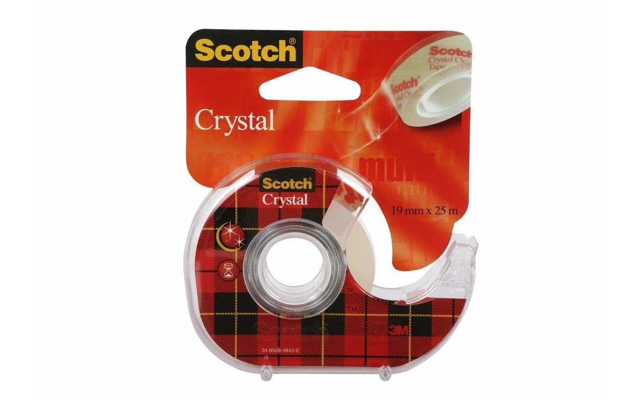3M Scotch Crystal 19mm x 25m kristallklar Handabroller mit 1 Rolle