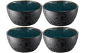 Bitz Schale 12cm schwarz/grün 4 Stk., 12cm Durchmesser, Stoneware