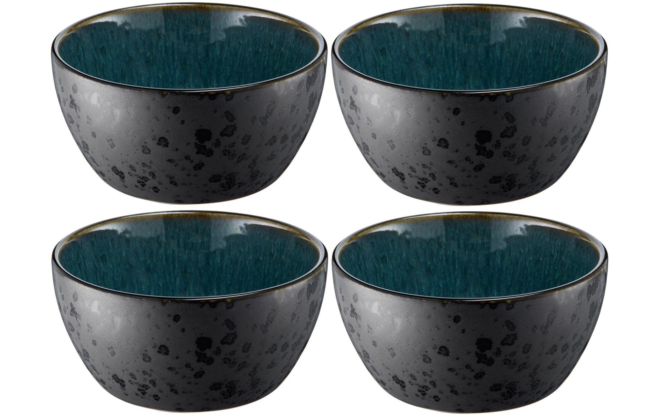 Bitz Schale 12cm schwarz/grün 4 Stk., 12cm Durchmesser, Stoneware