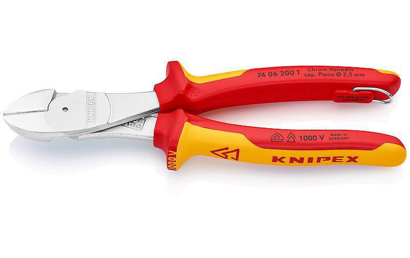 Knipex Kraft-Seitenschneider 200 mm verchromt m. Öse