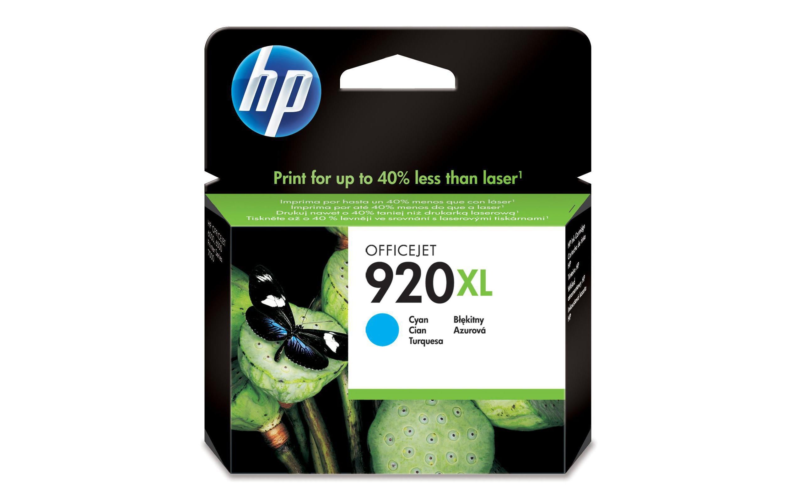 HP Tinte Nr. 920XL - Cyan (CD972AE) 6ml, Seitenkapazität ~ 930 Seiten