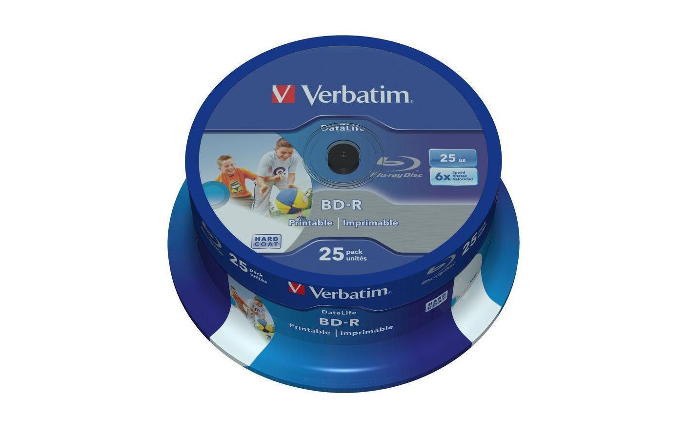 Verbatim BD-R 6x Single Layer 25GB 25-Spind HTL Type bedruckbar