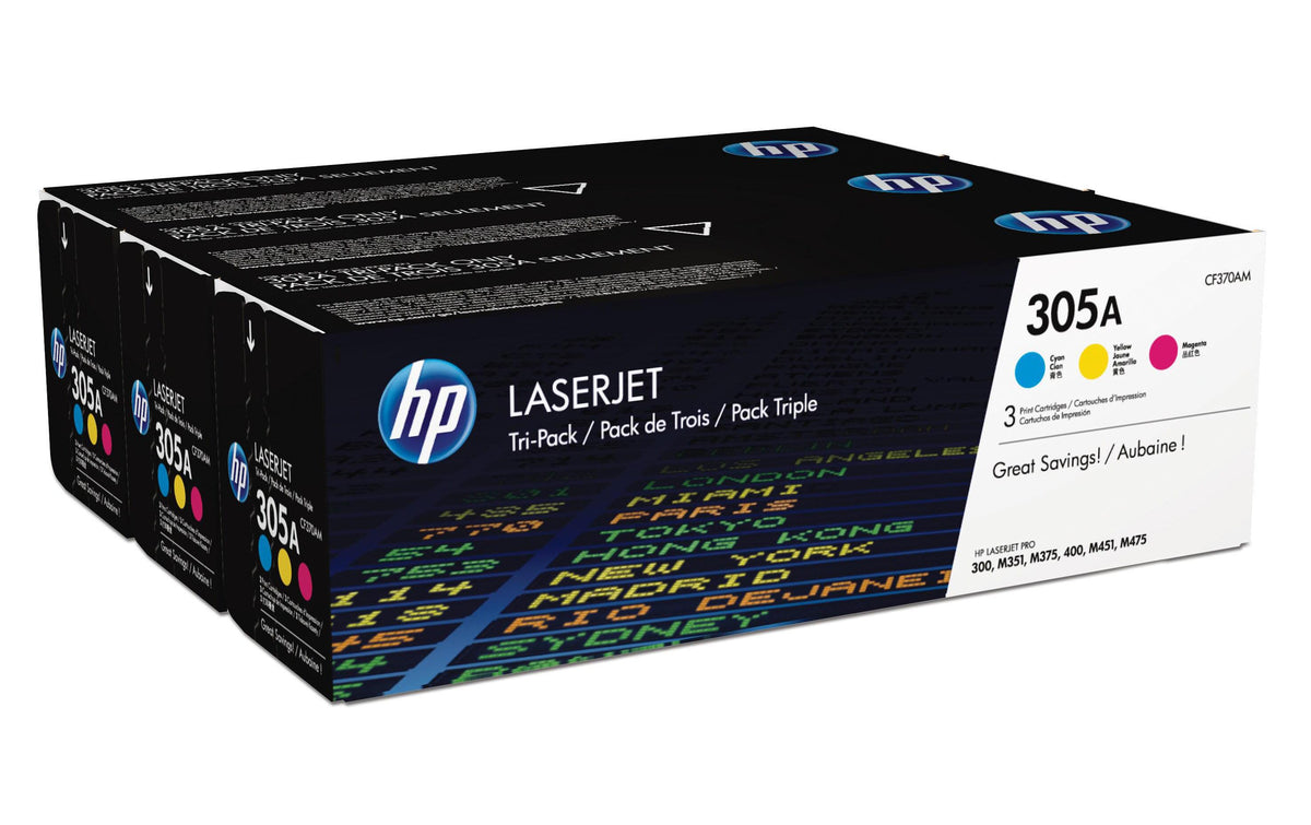 HP, Toner Nr. 305A (CF370AM) Cyan/Magenta/Y Seitenkapazität 3x ~ 2600 Seiten