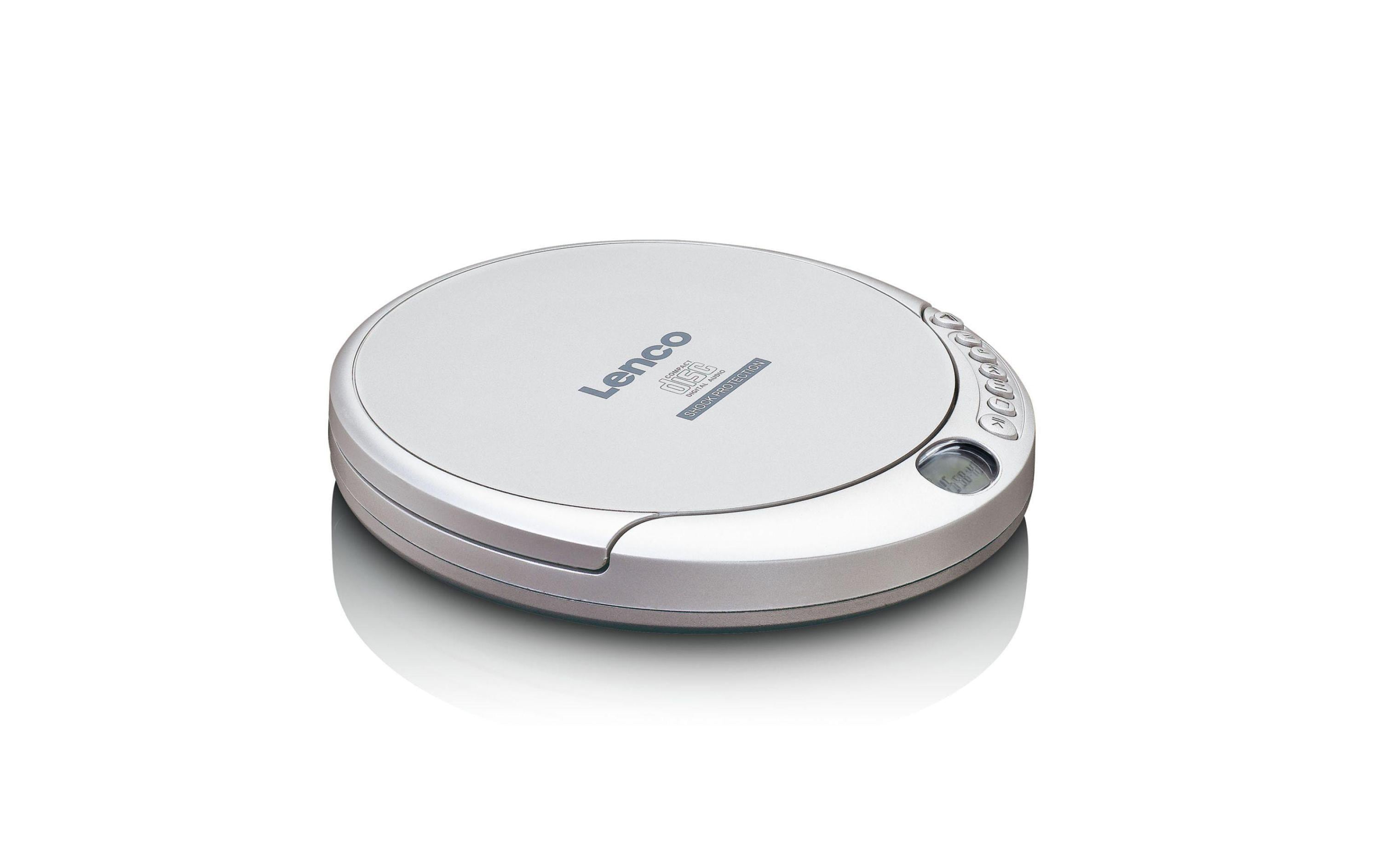 Lenco CD-201, CD / MP3 Player, silber portabel, inkl. Kopfhörer