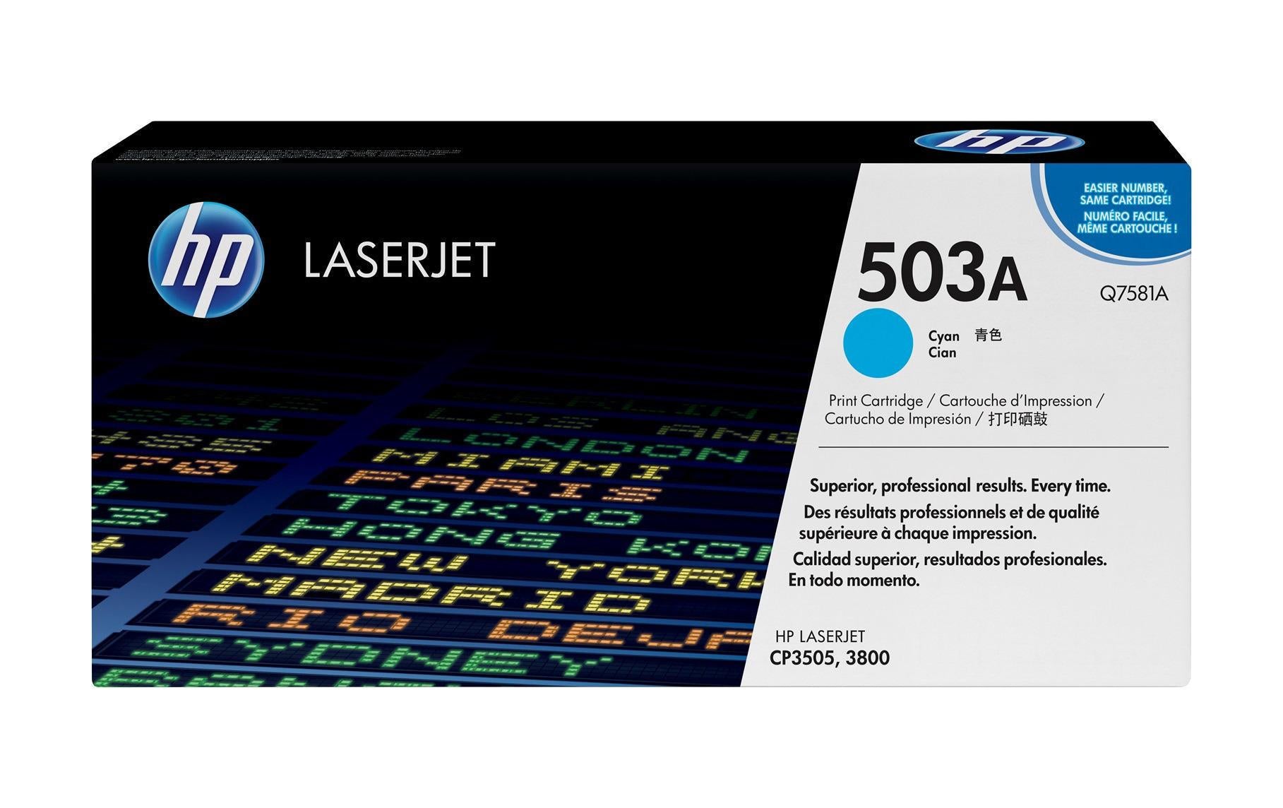 HP Toner 503A - Cyan (Q7581A) Seitenkapazität ~ 6'000 Seiten
