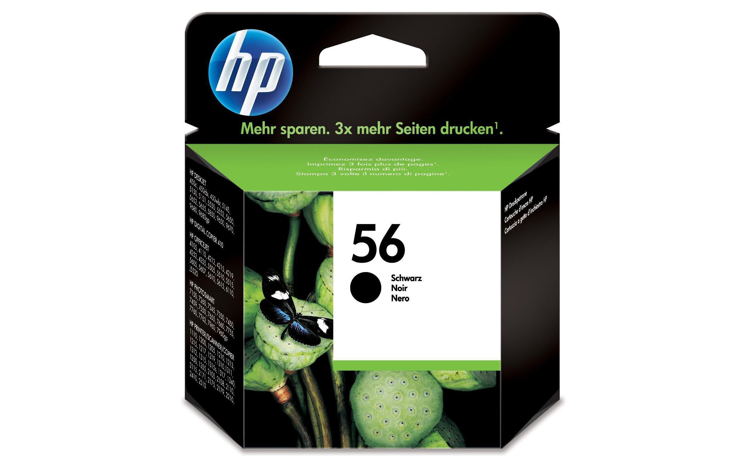 HP Tinte Nr. 56 - Black (C6656AE) 19 ml, Seitenkapazität ~ 520 Seiten