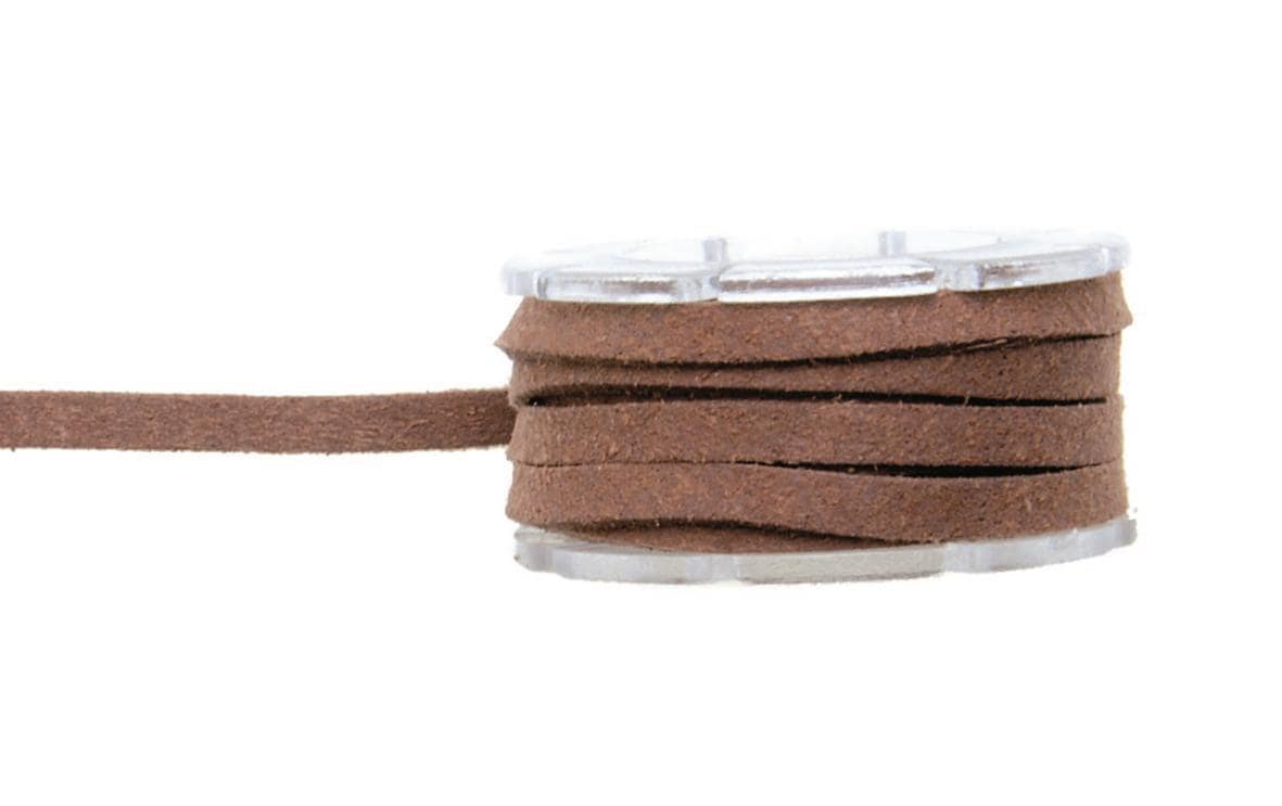 Glorex Lederband Velour 3 mm flach Rolle à 2 m, braun