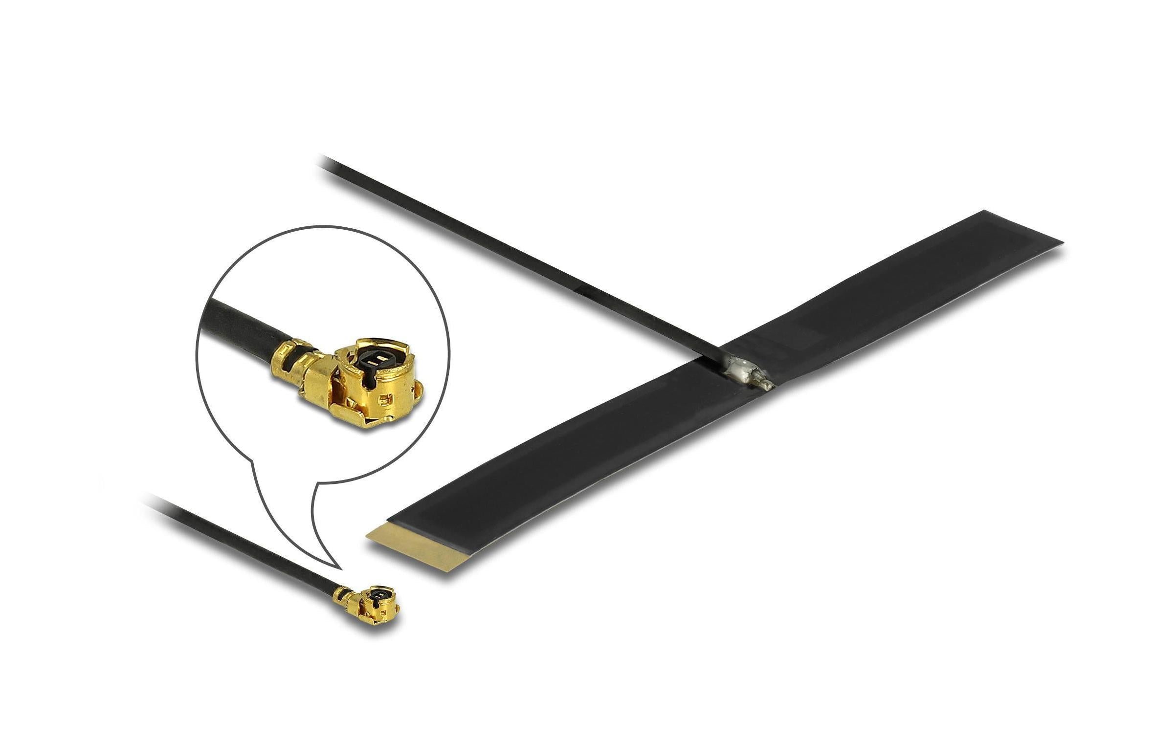Delock LPWAN Antenne, FPC, 15cm, 1.13 MHF I Stecker, Klebemontage, 0.38 dBi
