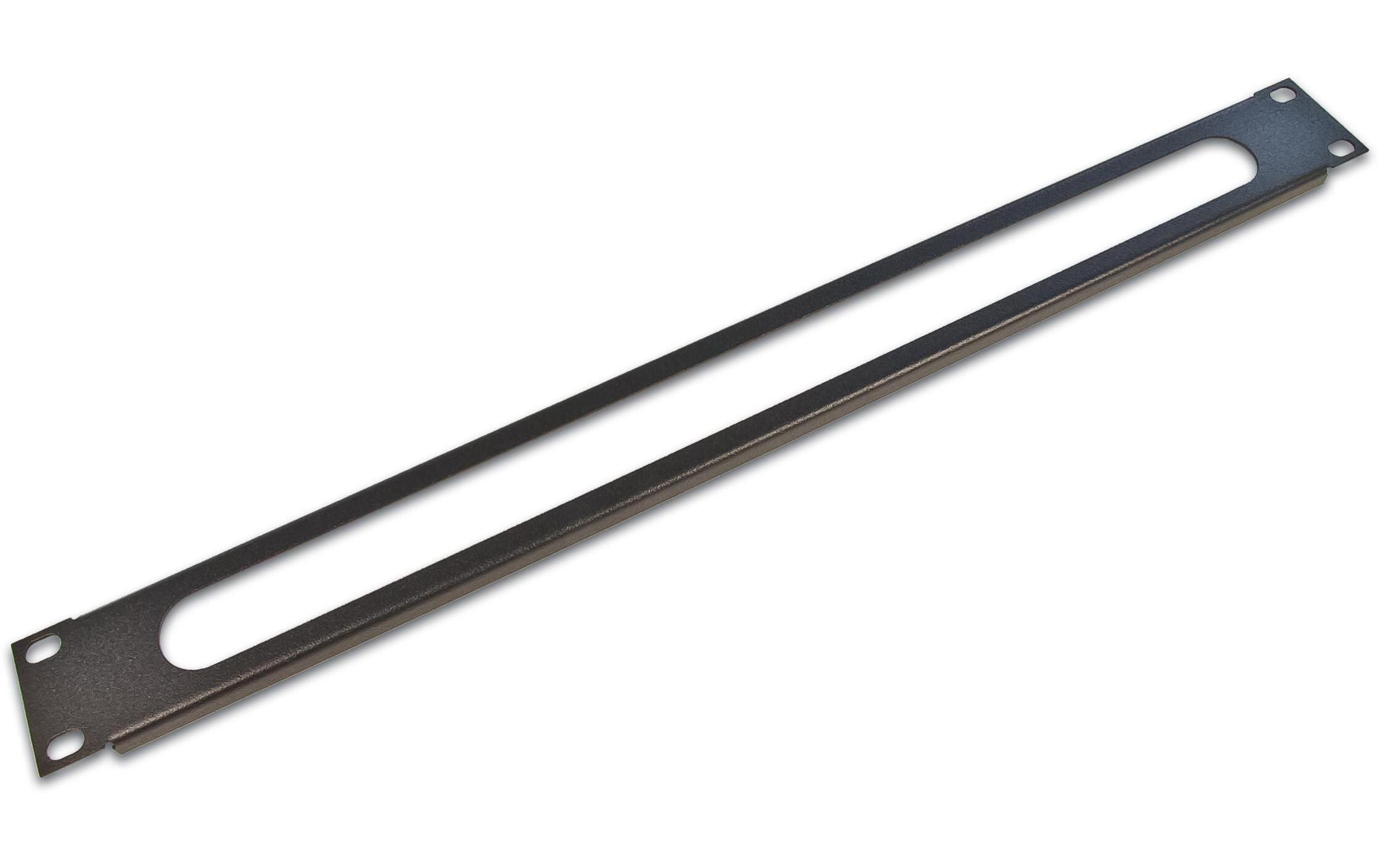 19" WIREWIN 1HE Kabeldurchführungspanel ohne Bürste, schwarz