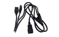 Verlängerungs-Netzkabel 230V: 1.6 Meter Kaltgerätestecker, schwarz, Y-Kabel
