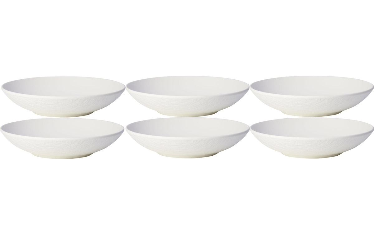 Villeroy & Boch Manu. Rock Suppenteller-Set 6er Set, 24x24x6cm, weiss