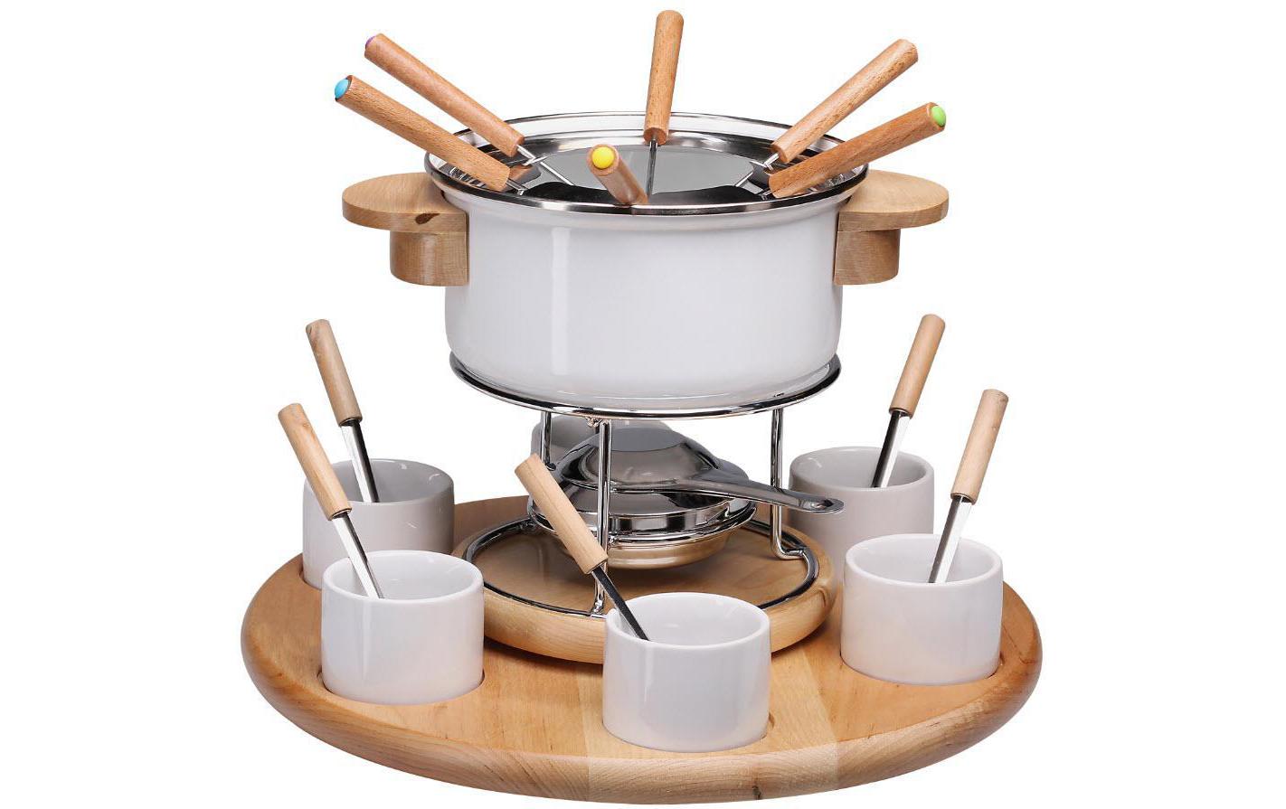 Nouvel Fleischfondue-Set Larissa 23 teilig, Emaille, Ø 15cm, Induktion