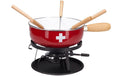 Nouvel Käsefondue Set CH-Kreuz 9 teilig, für 6 Per, Ø 22cm, Emaille indukt
