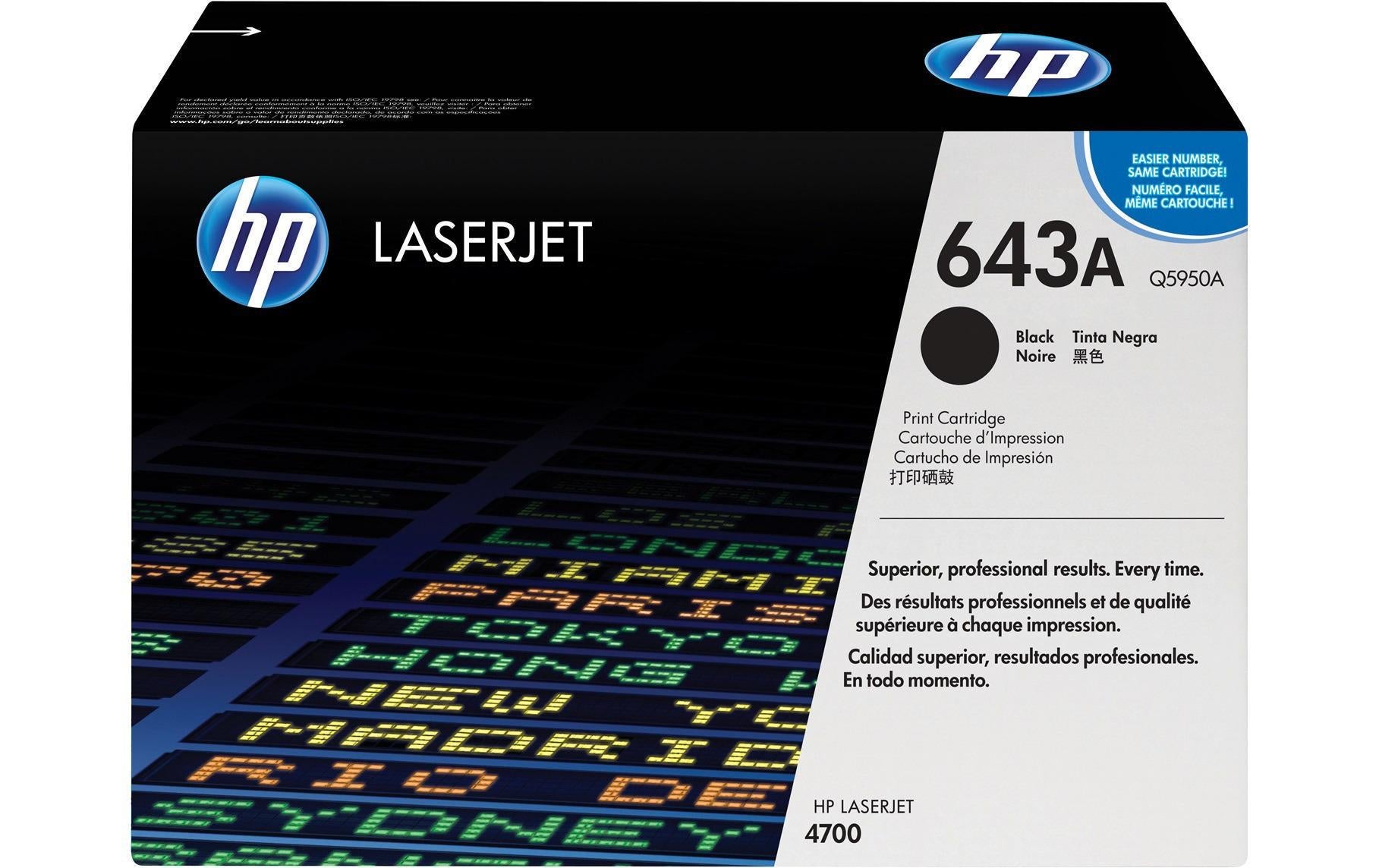 HP Toner 643A - Black (Q5950A) Seitenkapazität ~ 11'000 Seiten