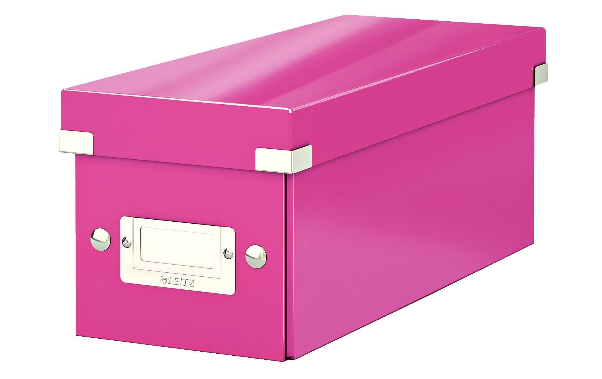 Leitz Aufbewahrungsbox CD pink für 30 CD-Hüllen, zusammenfaltbar
