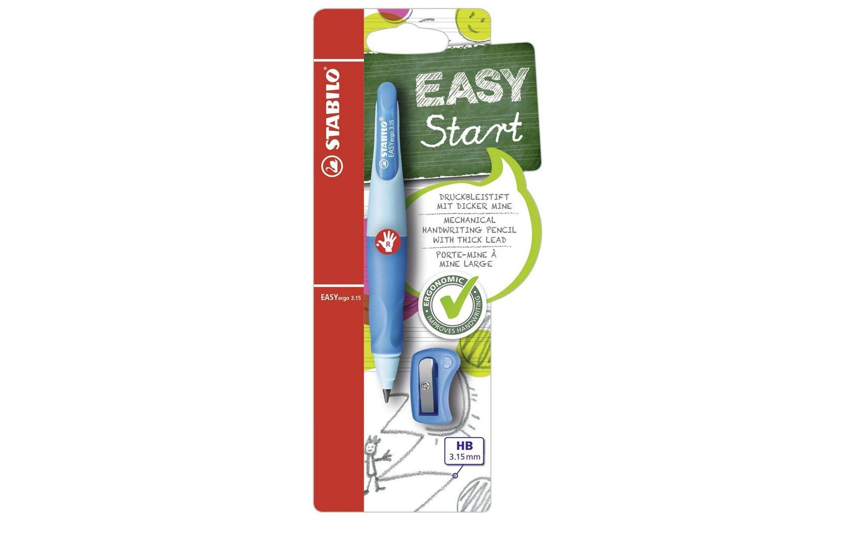 STABILO EASYergo 3.15 START rechts, blau inkl. Spitzer