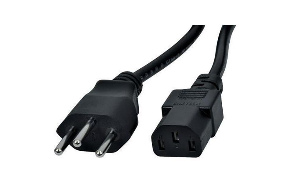 Netzkabel 250V/10A: 2.5 Meter Schwarz T12 Netzstecker und C13 Buchse