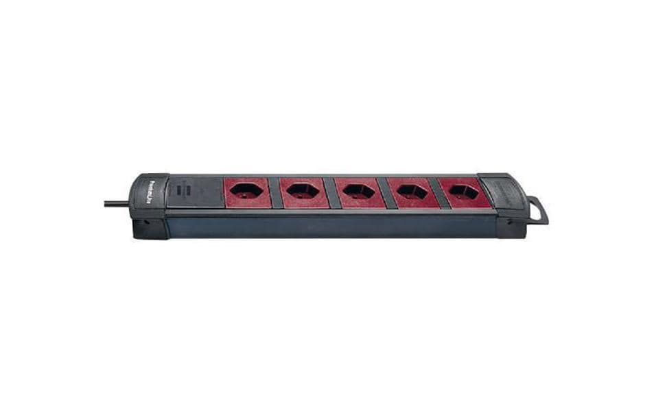 Brennenstuhl Premium-Line Technik SDL 5xT13 quer, ohne Schalter, sz/rt, 3m Kabel