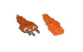 Netzkabel 250V/10A: 1 Meter Orange T12 Netzstecker und C13 Buchse