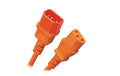 Verlängerungs-Netzkabel 230V: 1 Meter Kaltgerätestecker, orange