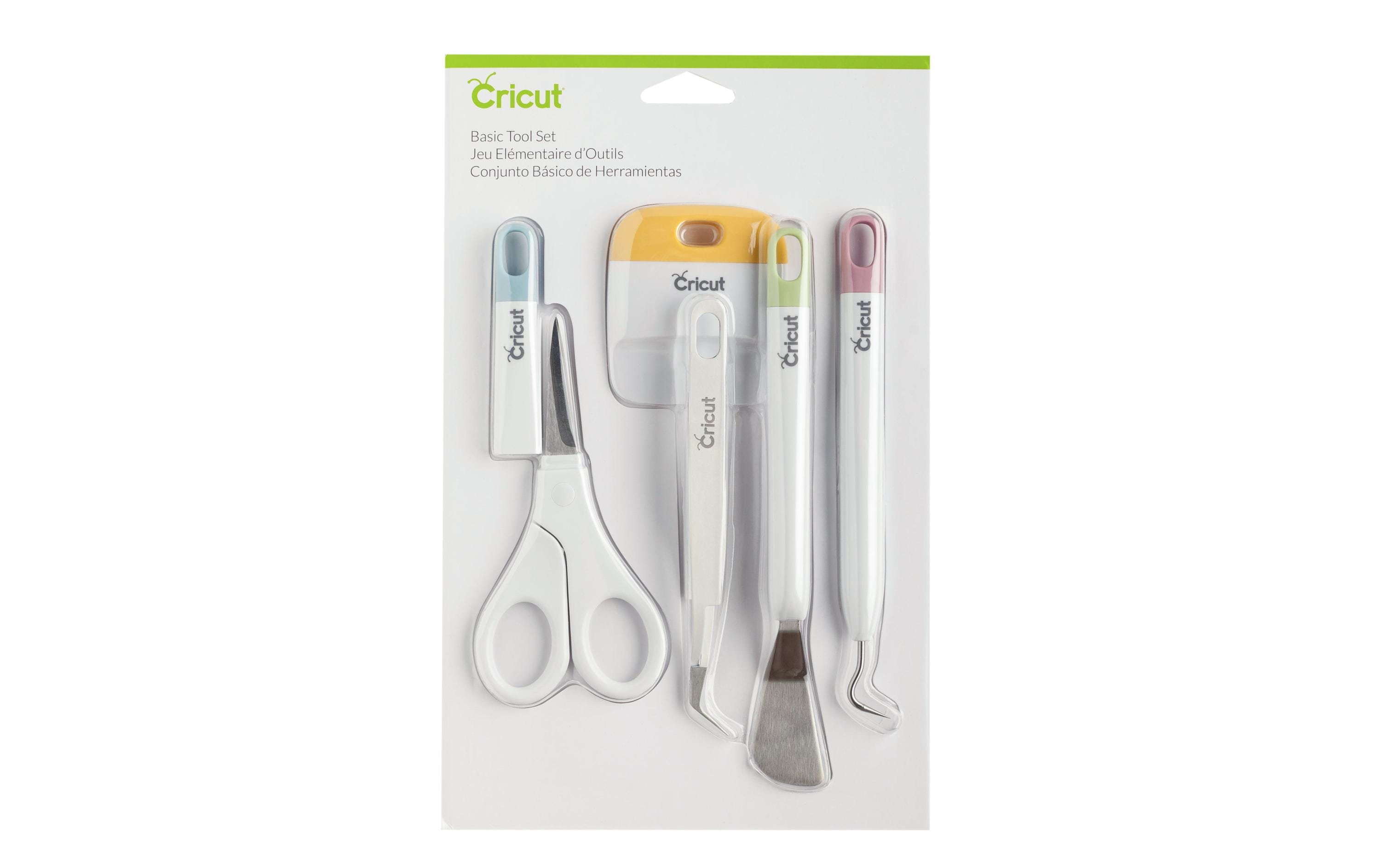 Cricut Werkzeugset Basic Schere, Pinzette, Schaber, Spatel, Haken