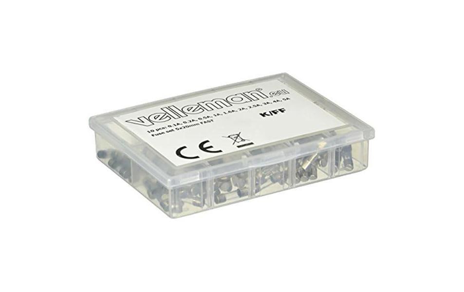 Velleman K/FF Feinsicherungs Set 5x20mm Menge: 100 Stück, 0.1A bis 5A, flink