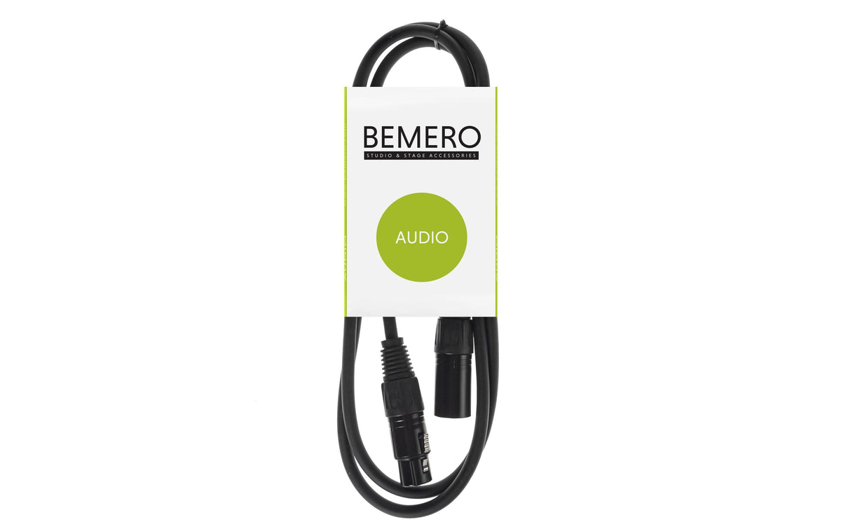 Bemero BAC4041-75BK XLRf - XLRm Kabel 0.75m Mikrofonkabel symmetrisch, schwarz, M-Serie