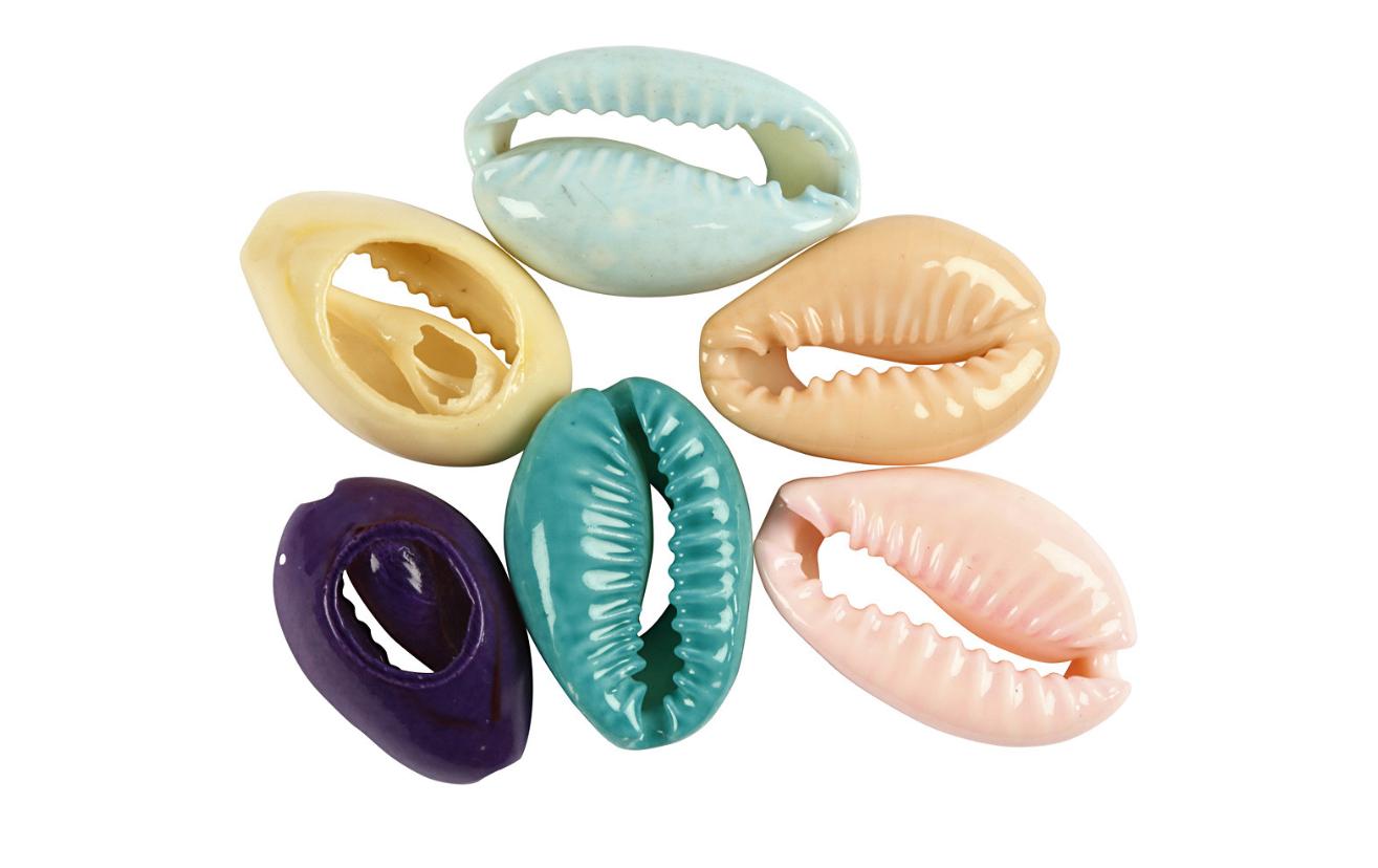 Creativ Company Muschelperlen sortierte Farben, 20 mm, 6 Stk.
