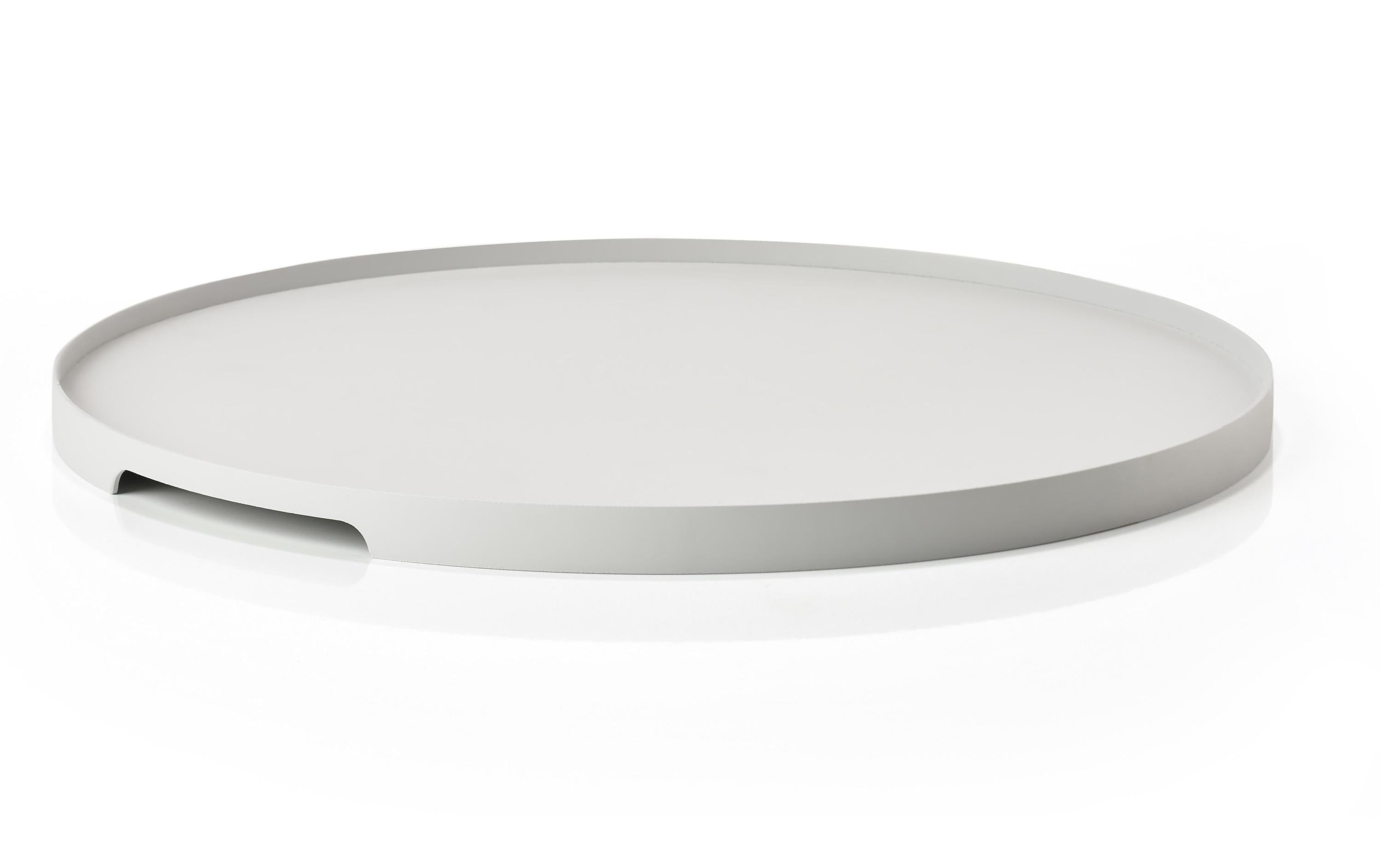 Zone Servierplatte Singles Rund Hellgrau Metall, DxH: 35x1.8cm