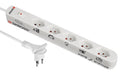 Steckdosenleiste Home Station 5xT13 quer mit Schalter, 1.5m Kabellänge, weiss