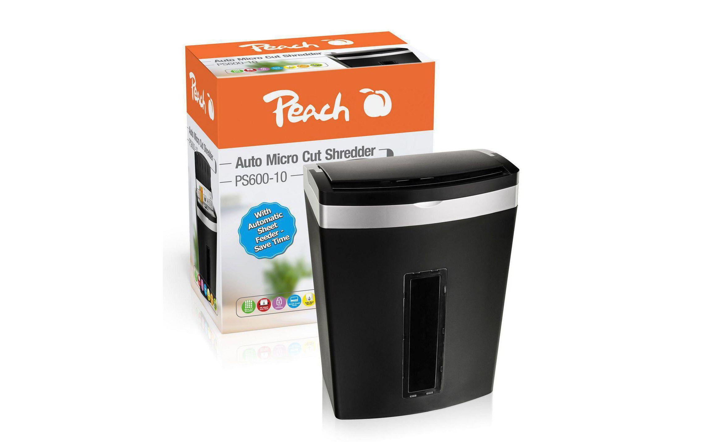 Peach Aktenvernichter PS600-10 Blatteinzugsbreite: A4