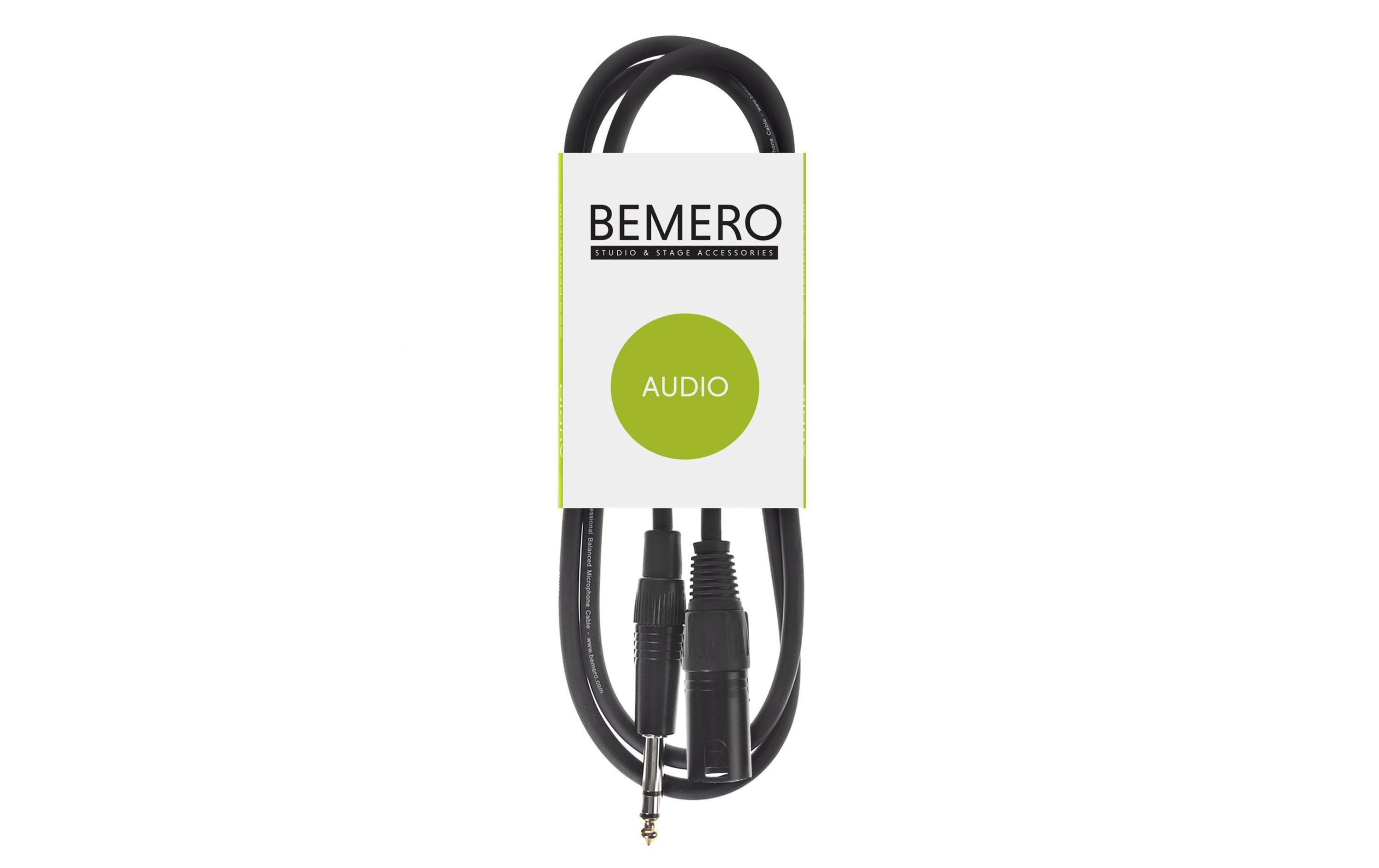 Bemero BAC4115-150BK XLRm-6.3 Klinken 1.5m Linekabel, symmetrisch, schwarz, M-Serie
