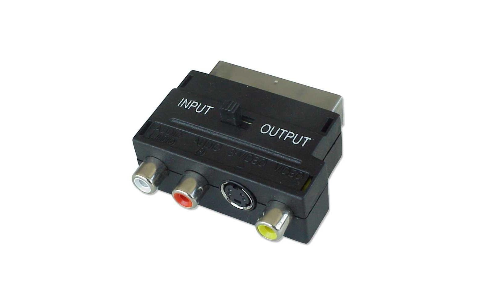 Scart Adapter auf Cinch / S-Video Umschaltbare Signalrichtung