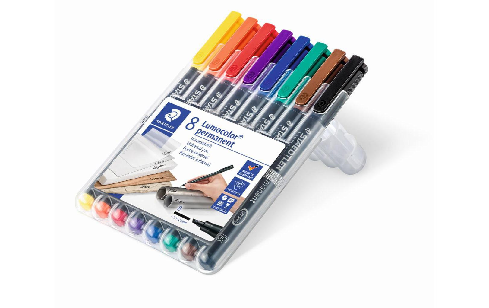 STAEDTLER 314 Folienstift Lumocolor B 8St permanent,B-Spitze, ca. 1.0-2.5 mm