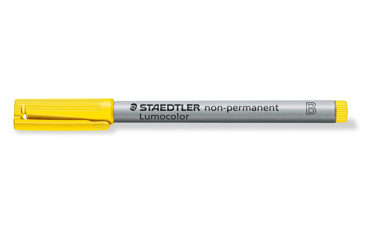 STAEDTLER 312 Folienstift Lumocolor F 10er non-permanent,B-Spitze,1.0-2.5 mm gelb