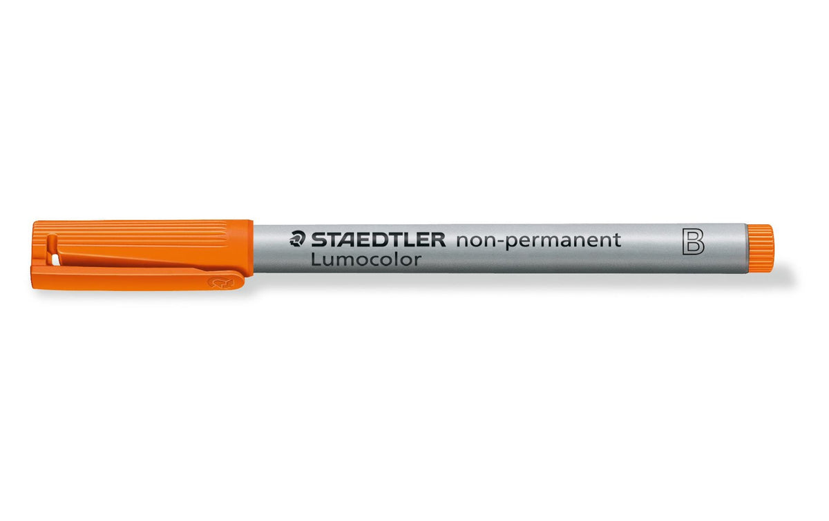STAEDTLER 312 Folienstift Lumocolor F 10er non-permanent,B-Spitze,1.0-2.5 mm orange