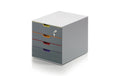 Durable Schubladenbox Varicolor Safe 6 4 farbige Schubladen, Schloss,292x280x356mm
