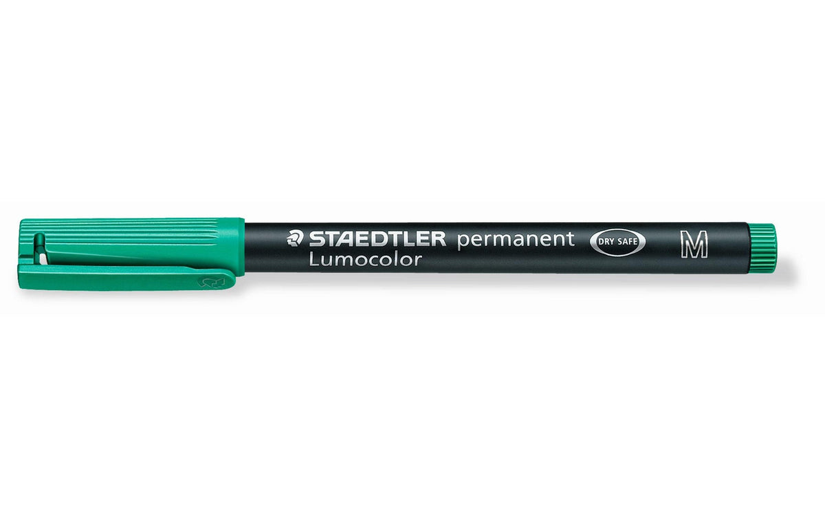 STAEDTLER 317 Folienstift Lumocolor M grün permanent,M-Spitze, ca. 1.0 mm,grün, 10 STk